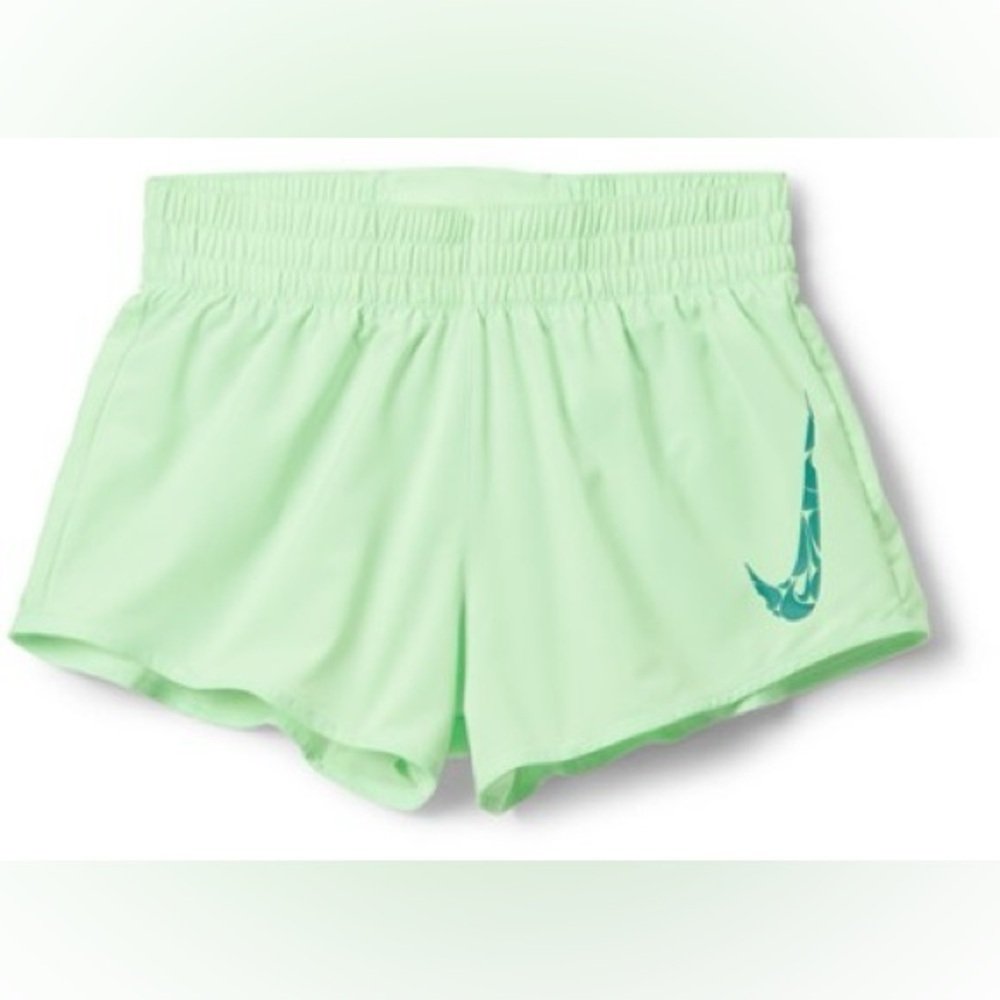 NWT Nike Women’s Swoosh HBR Mid Rise Brief Lined Shorts in Lime Green size M